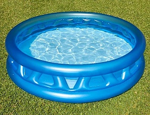 Бассейн надувной круглый с 2 кольцами, синий (Intex, 58431sim)